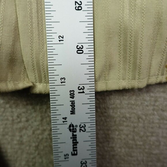 Franky Max Cotton Blend Men's Large Brown Stripe Button-Up Long-Sleeve Shirt - Picture 5 of 5